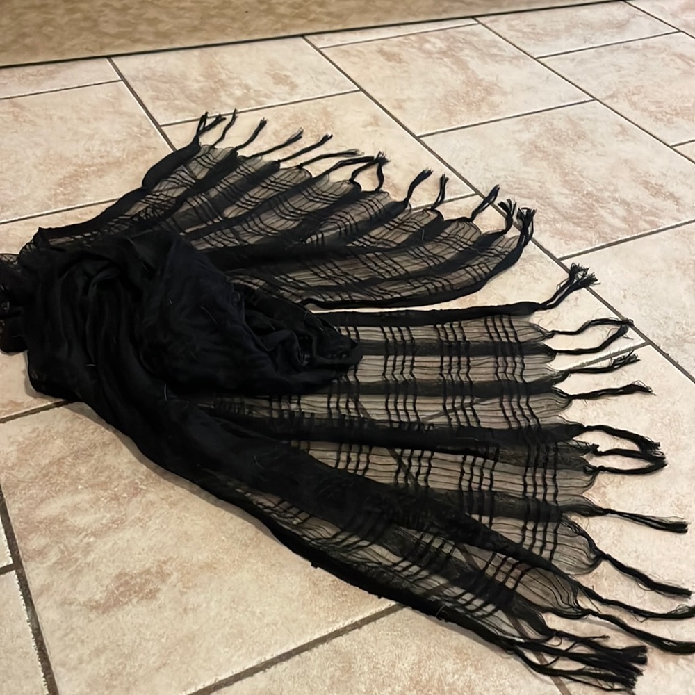 Black Plaid Scarf Shawl